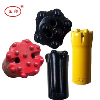 销0745R32螺纹连球梅齿Φ34Φ38钎头大合金耐磨扁接直齿钎头花钻