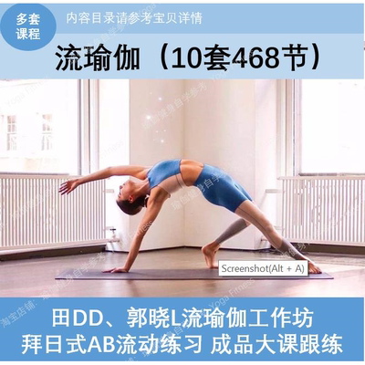 流瑜伽跟练大课 成品课排课 自学跟练教程视频 体式正位讲解 口令