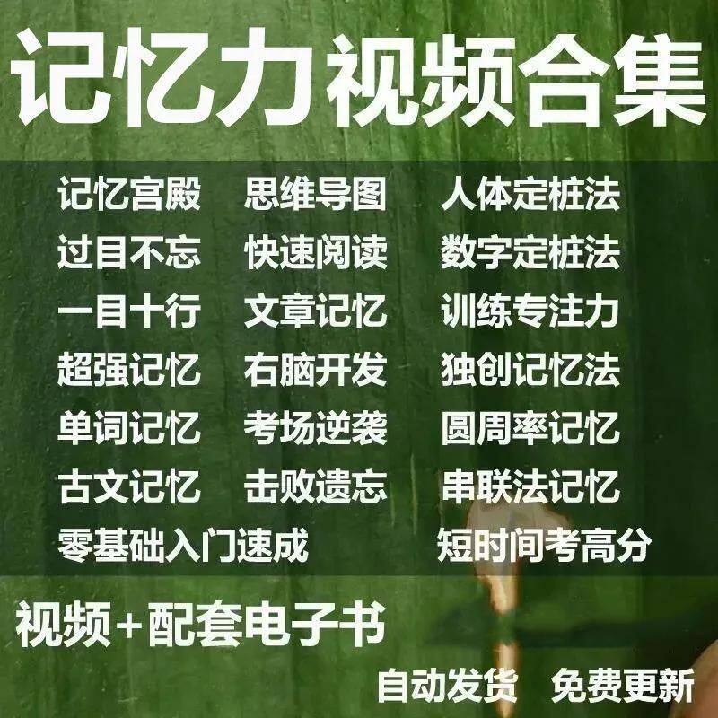 记忆宫殿视频教程记忆力训练课程儿童成人培训快速记忆电子版资料