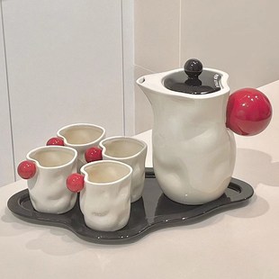 家用简约客厅陶瓷水具茶杯子茶壶整套高颜值小众 水杯家用茶具套装