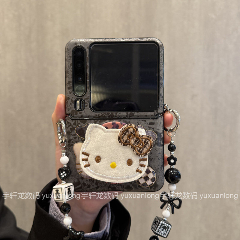 HelloKitty卡通可爱手机壳透明软壳防摔保护套女适用华为puarx斜挎荣耀小米mixflip折叠屏新款