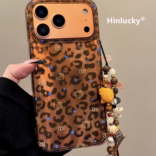 Hinlucky豹纹星星链条手机壳