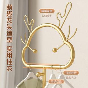 衣龙年衣架帽架卧挂功衣架落地家用带轮室移动脏衣篓多收纳铁艺能