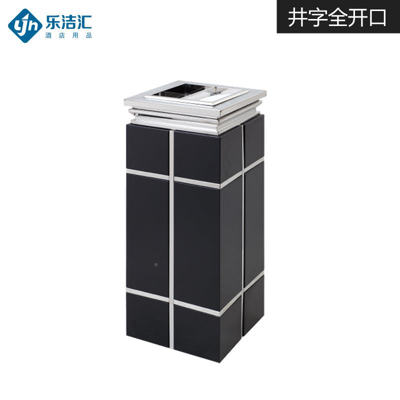 酒店方PVB形砂大钢简洁灰钢桶不锈铁烤漆酒店垃圾烟桶户外堂带内
