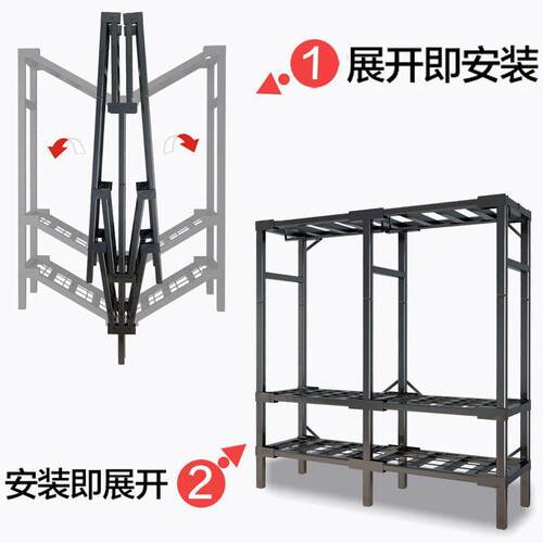 J5层N简易布衣挂柜收纳出租房家EPU用卧室多置物架折叠衣柜橱
