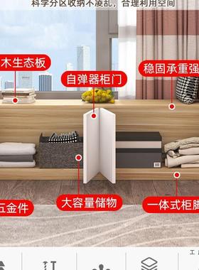 实木飘窗柜制自由合柜子阳地台柜落组柜储定物柜可坐XUI地柜矮收