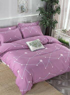 VVY纯棉被套单件1.米1.8米双人床5简约公风卡通主全棉斜单纹被罩