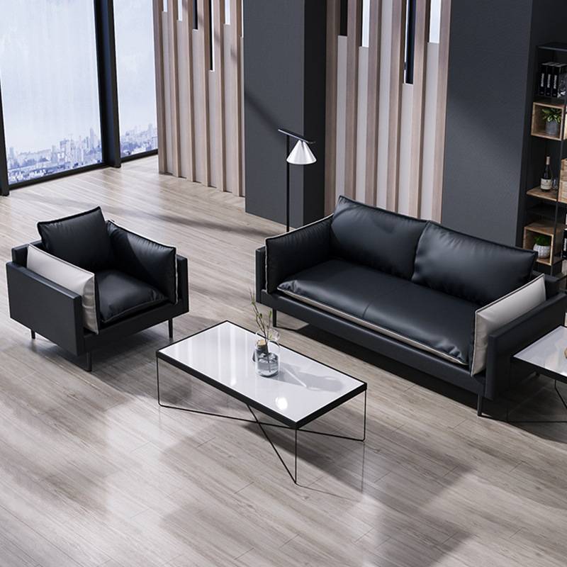 办公沙发简约现代办公室商务前台接待室会客休闲沙发茶几组合套装