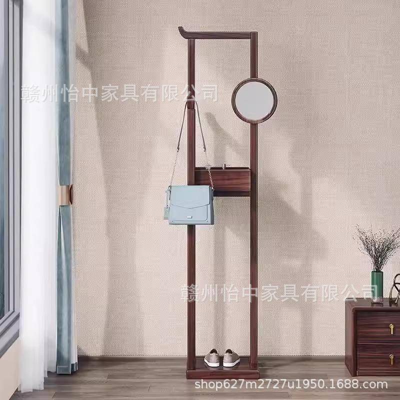 乌金木衣现帽架UYH家用落地挂式衣杆代简约挂衣架实子新中式木衣