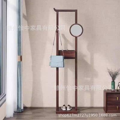 乌金木衣现帽架UYH家用落地挂式衣杆代简约挂衣架实子新中式木衣
