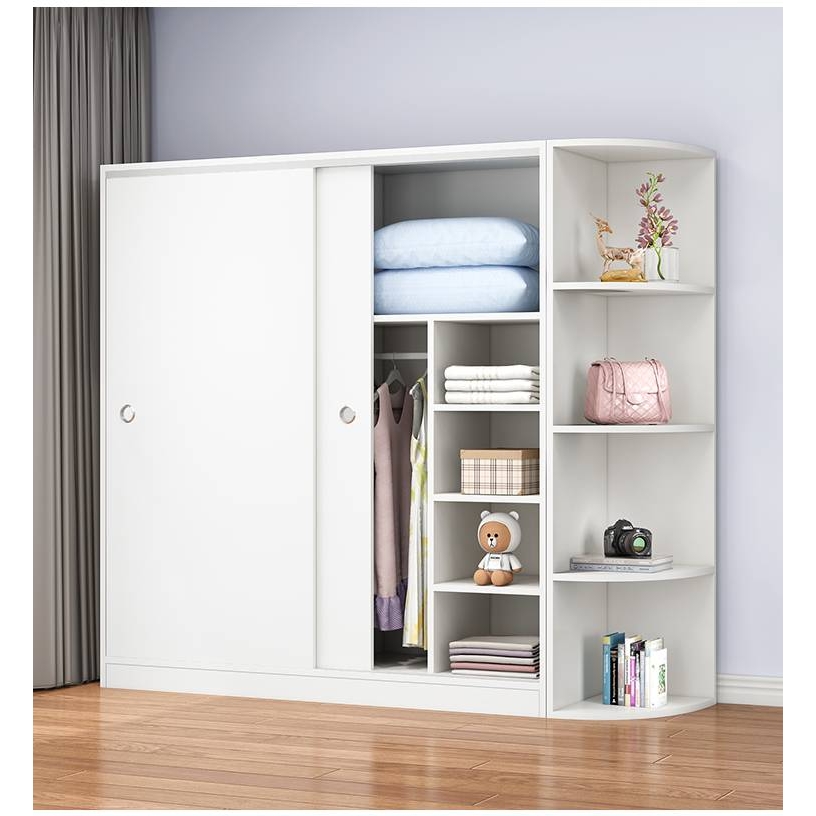 实木衣柜家用卧室出租房用推拉门衣橱简约现代小户型简易组装韶意