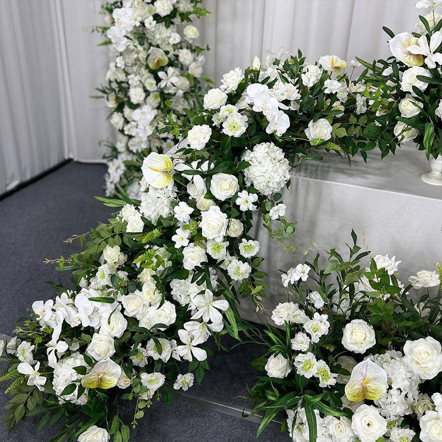 仿真绿植BIU婚庆牛艺角拱门婚花户外礼置装饰白色绢花背布景花拱