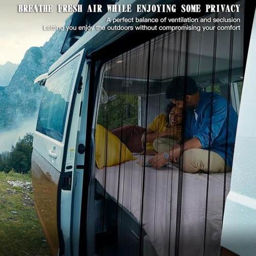 M链VP汽车中NCY尾门帘拉磁铁吸附式房车窗帘移门防蚊纱窗后门帐蚊