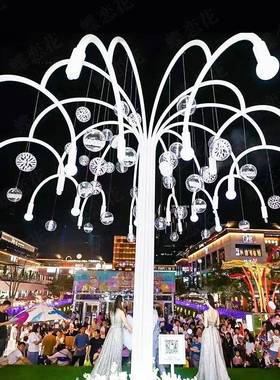 诞节酒店中心DP点布置圣烟泡树创意艺术装IPP置户外美陈互动泡泡