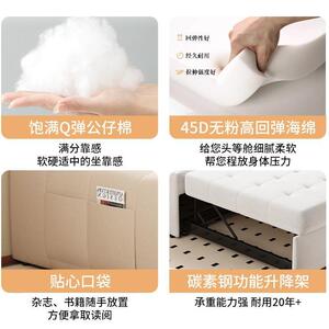 Tal小奶油风泡SYN芙布艺发户型客厅两用沙皮艺古单人一体伸复缩沙