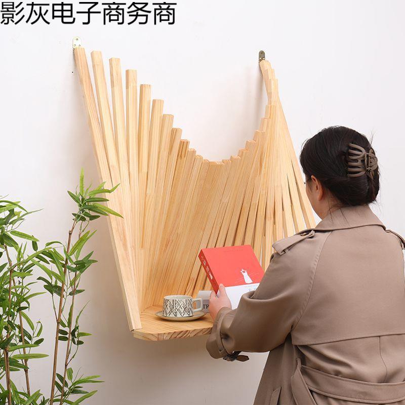 原木叠桌壁折挂置物家架用小户型连壁电脑桌上墙笔记本桌TJU靠墙