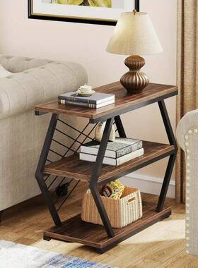 GD092218搭配型间密度板重置空物架新三层铁架品收纳咖色黑色含铁