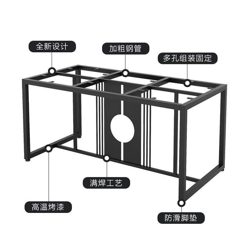 新中式桌子腿茶轻奢桌架茶几支架铁艺桌腿金桌属脚桌腿NUN桌定作