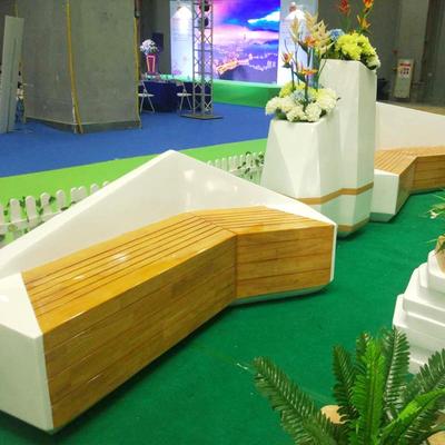 玻璃钢创意切面花盆组椅合座美商场酒店共公qgf22110区陈异形等候