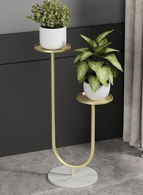 岩板铁艺盆花架室FXW内饰创意花架多层台绿萝花架子阳客厅装落赵