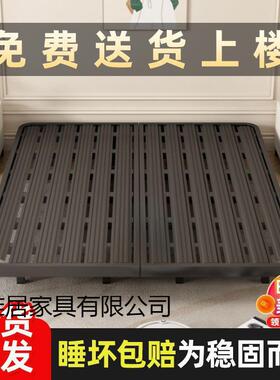 日式简无床头QFR悬浮床架子排骨约家用铁架艺床加厚单人双人架铁