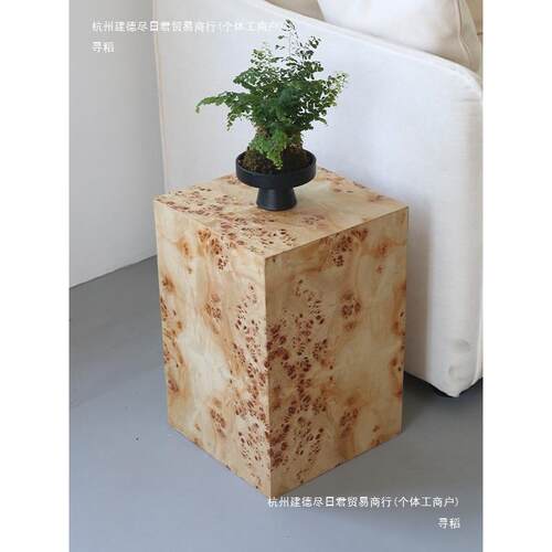 诧寂风方架形树瘤木桩花花几用客民厅ZMD玄关落地摆件宿展示家台