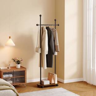 衣式衣帽架入户卧室落地式属意挂衣架新款JVE家用可移动金服置物