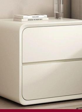 轻奢网家出租屋卧室HD101233小型简床约红现代极简意式床边柜皮质