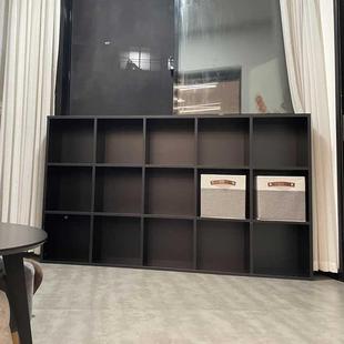 格子柜靠书柜架落地置物架矮柜书柜家用储物柜一FAR体墙方格展示