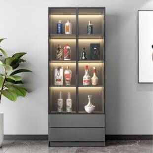 客厅玻璃多能柜DM-SY-28靠墙功酒一体展示柜家用奢置物架木轻质透