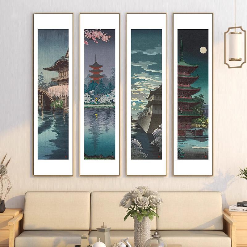 日卧式EYL装饰画系木玄关原风壁画浮世绘风景挂画和风居酒屋室日