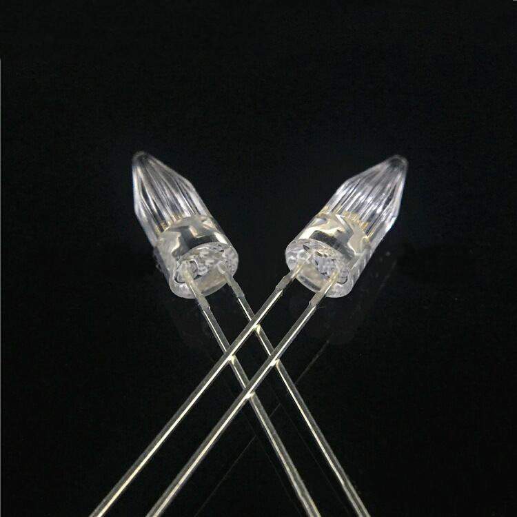 F5火箭头灯珠LED直插发光二极管红光5mm火箭头高亮红光灯珠红色