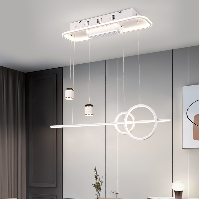 餐厅吊灯无e叶风扇灯2025新款长条餐桌吊扇灯现代简约饭厅吧台