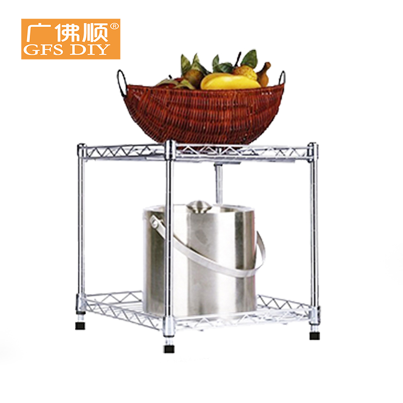 二层置物架厨房收纳架不锈钢层桌面层架台面双层小U型规格尺寸迷