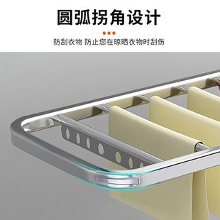 不锈钢折叠晾衣架落地家用阳台凉晒衣架室内婴儿挂衣架晒被子神器