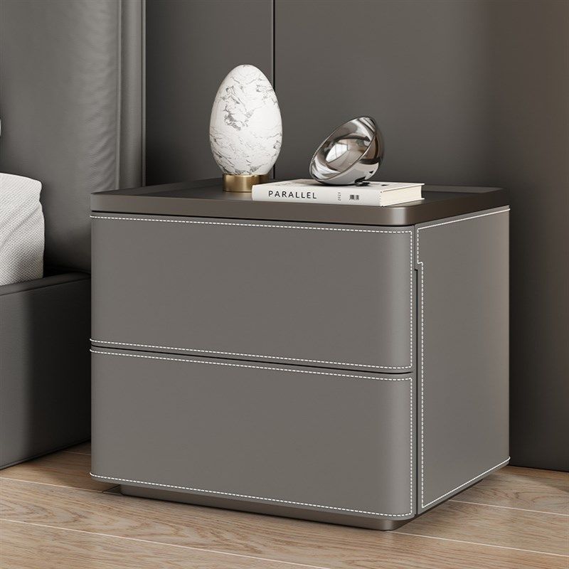 新款全实木简约现代时尚高级百搭烤漆马鞍皮床头柜置物架家用卧室,住宅家具,床头柜,淘宝优惠券,粉丝福利购,淘宝优惠卷