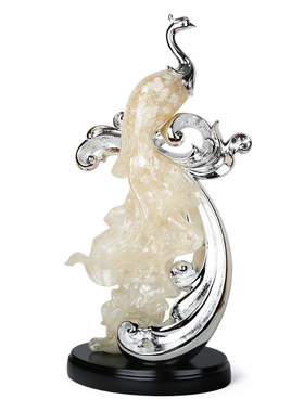 欧式孔雀凤凰摆件摆件客厅电视柜酒柜书房玄关家居新房装饰工艺品