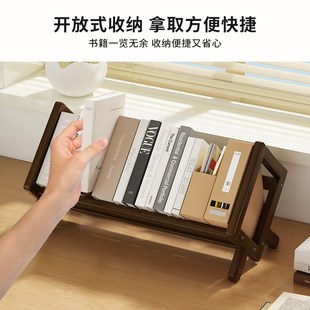 简易小型书架桌面置物架立式宿舍cd收纳展示架子办公室阅读高级感