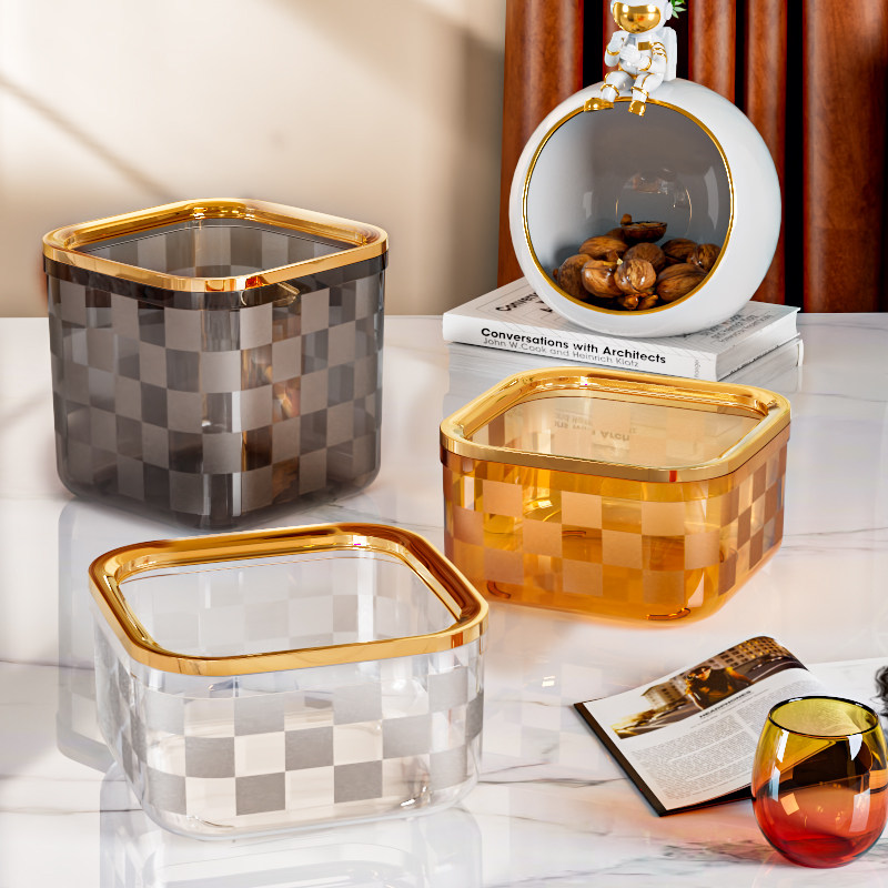 桌面方形小垃圾桶塑料办公室无盖分类垃圾盒带压圈迷你客厅废纸篓