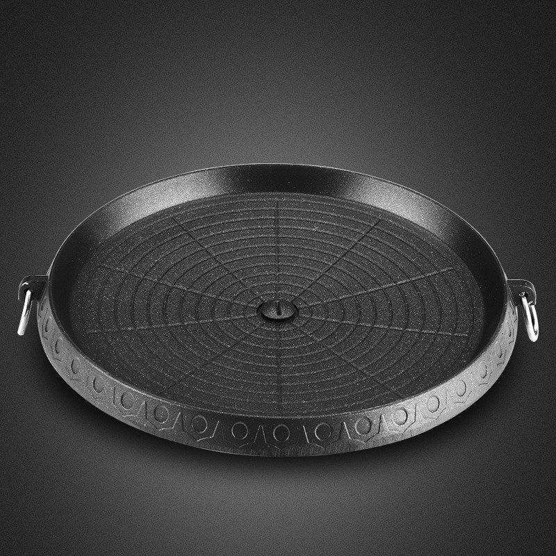 韩式烧烤盘卡式炉铁板烧铸铝麦饭石烤肉盘不粘圆形烤盘家用烧烤锅,厨房/烹饪用具,烧烤盘,淘宝优惠券,粉丝福利购,淘宝优惠卷