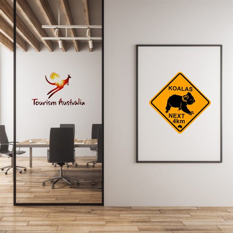 公路旅行路标注意考拉墙贴办公室玻璃贴纸装饰个性创意车贴咖啡厅,家居饰品,文化墙贴,淘宝优惠券,粉丝福利购,淘宝优惠卷