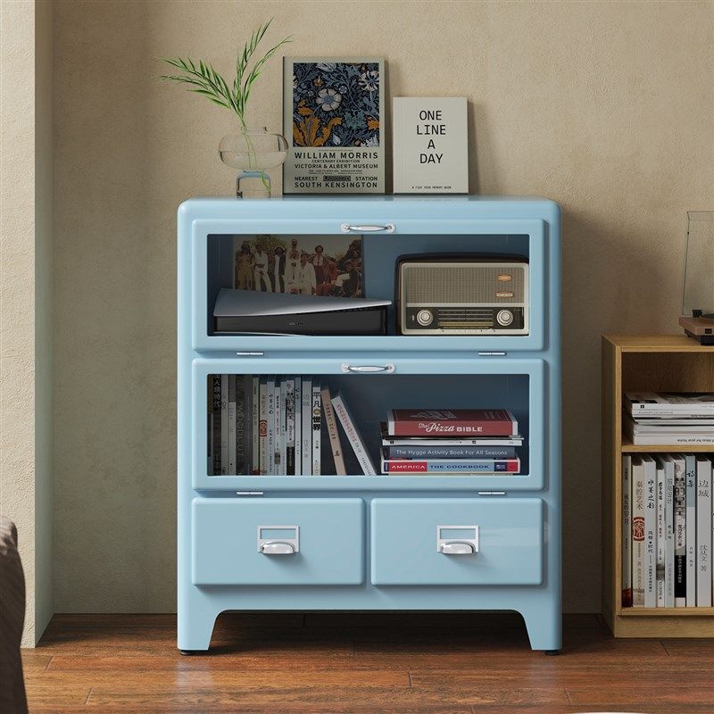 复古金属铁皮柜家用客厅置物柜餐边柜收纳抽屉玻璃储物卧室斗柜,住宅家具,斗柜,淘宝优惠券,粉丝福利购,淘宝优惠卷