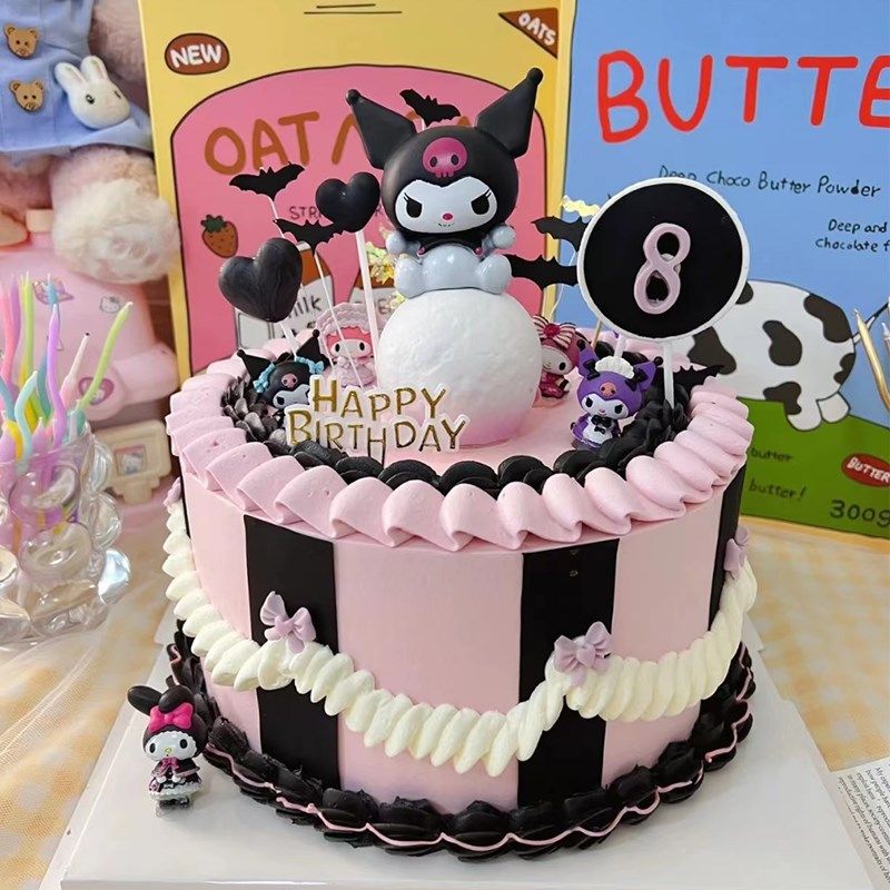 库洛米儿童蛋糕装饰摆件推推乐贴纸甜品台插牌黑粉系生日插件气球,节庆用品/礼品,节日装扮用品,淘宝优惠券,粉丝福利购,淘宝优惠卷