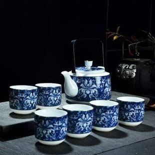 陶瓷家用整套创意茶道茶壶茶杯子盖碗套组 馨玉坊青花功夫茶具套装