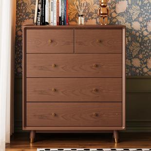 法式 复靠墙储物客厅五斗橱卧室置物柜中古抽 古收实木五纳斗柜661