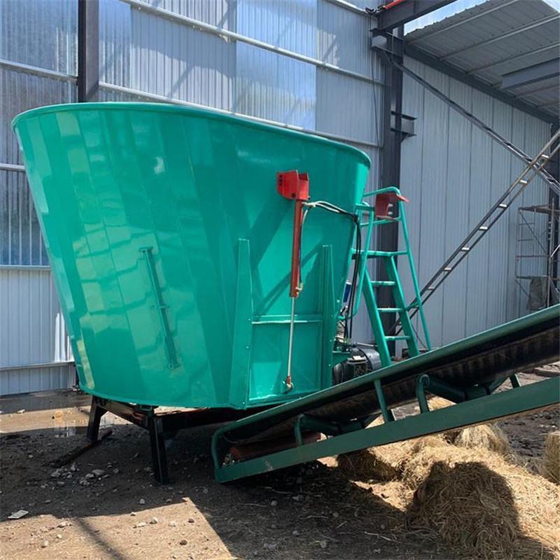 双干湿饲料搅拌机立式草料粉碎HGH混合轴机10立方直连TM揉R丝拌料