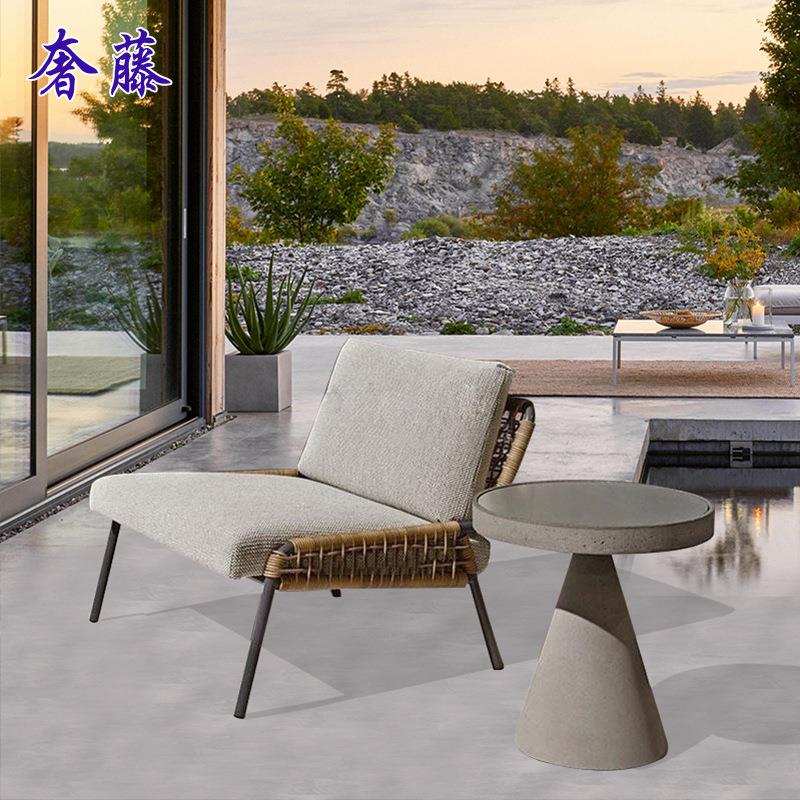 户外外编沙发庭院现代约休闲262藤椅沙发家具室简露天阳台沙发藤