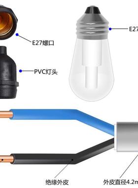 太S14阳彩能七LED球泡RG诞B幻彩 G40户外庭院圣装饰灯串 UKD人气