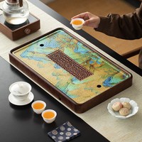 柯木茶盤抽屜式茶具托盤千里江山茶海儲(chǔ)水排水干泡U臺(tái)家用實(shí)木茶
