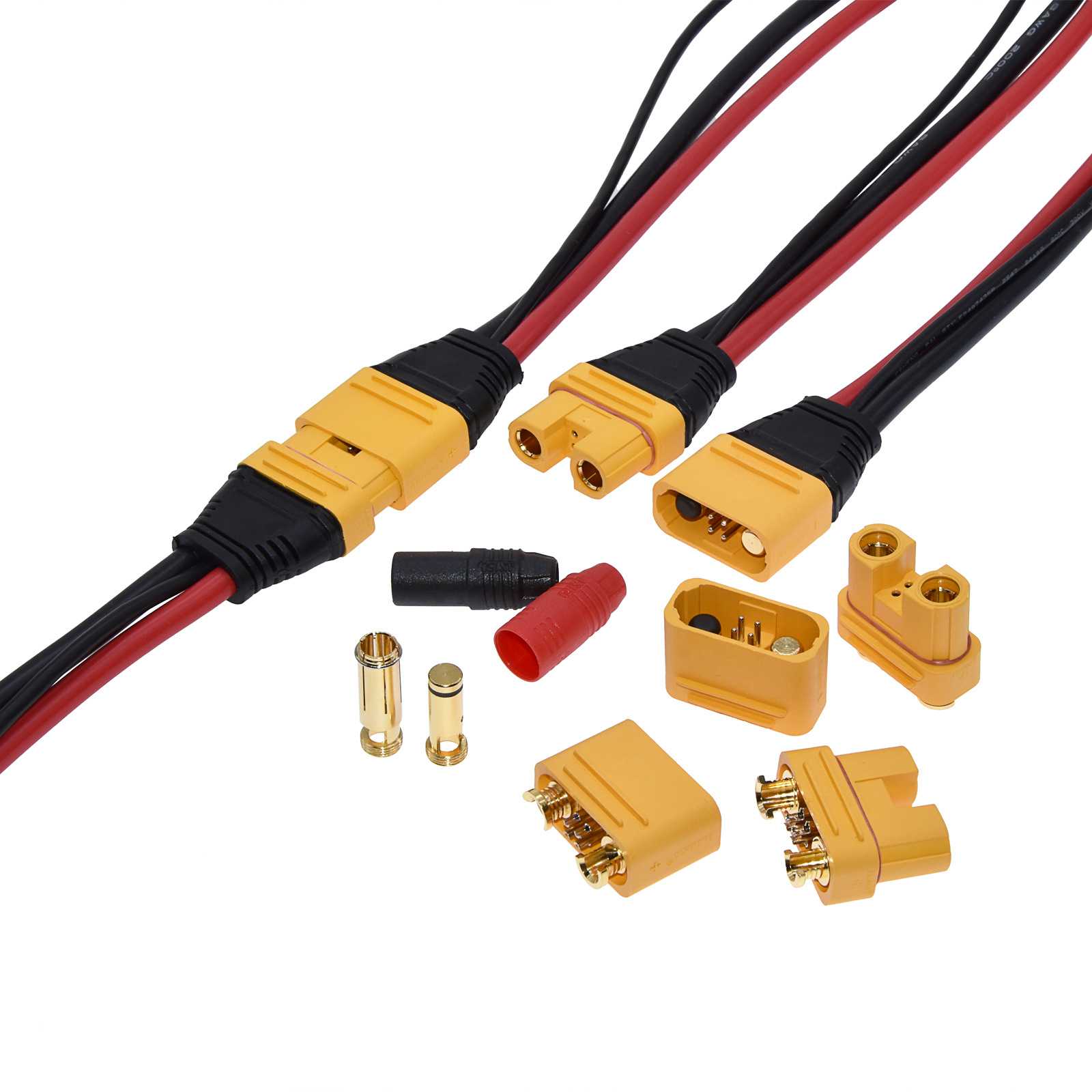 AS150U带信号针防打火带线连接器 电机调锂电池防水航模插头